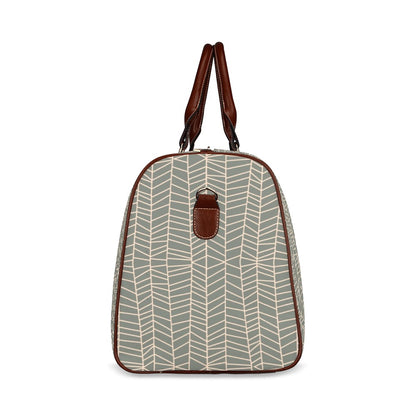 Herringbone - Sage Waterproof Travel Bag (Small)