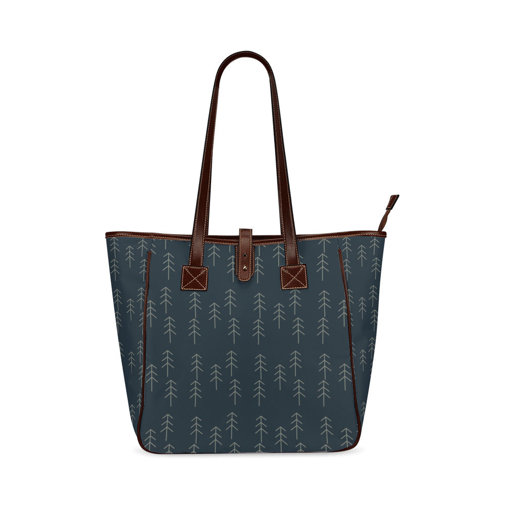 Stick Trees - Navy Classic Tote Handbag