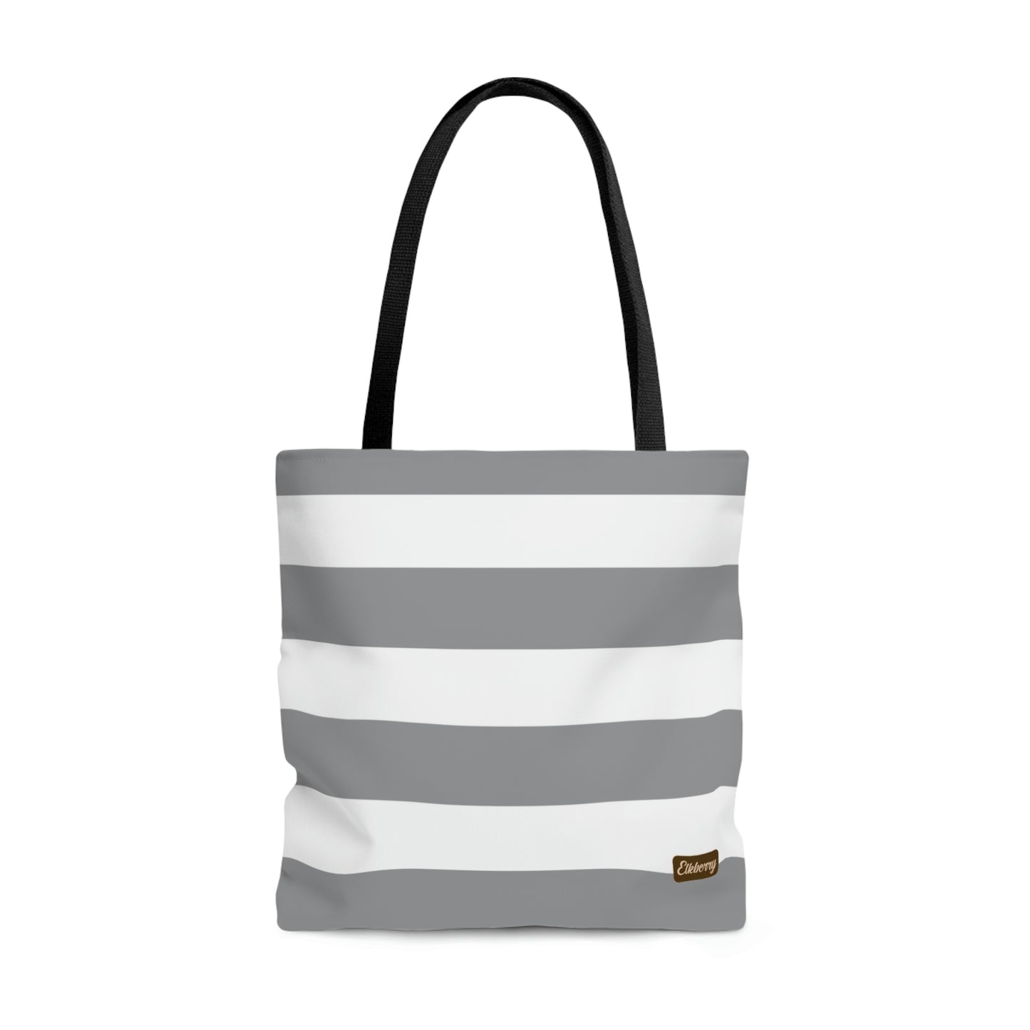 Lightweight Tote Bag - Ash Gray/White Stripes