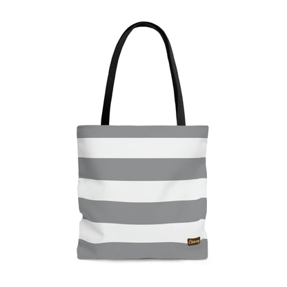 Lightweight Tote Bag - Ash Gray/White Stripes