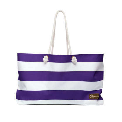 Weekender Tote Bag - Purple/White Stripes