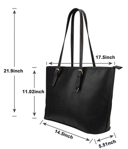 Potted Plants - Navy Vegan Leather Zipper Tote Handbag (Large)