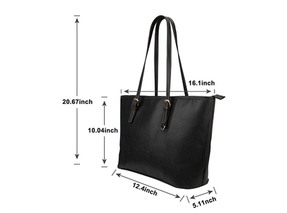 Fall Leaves Vegan Leather Zipper Tote Handbag (Small)
