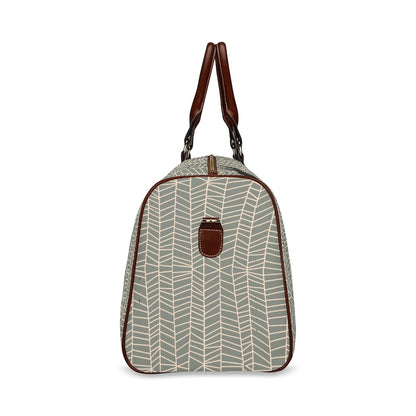 Herringbone - Sage Waterproof Travel Bag (Small)