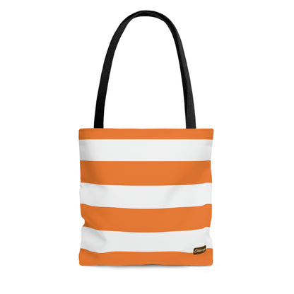 Lightweight Tote Bag - Orange/White Stripes