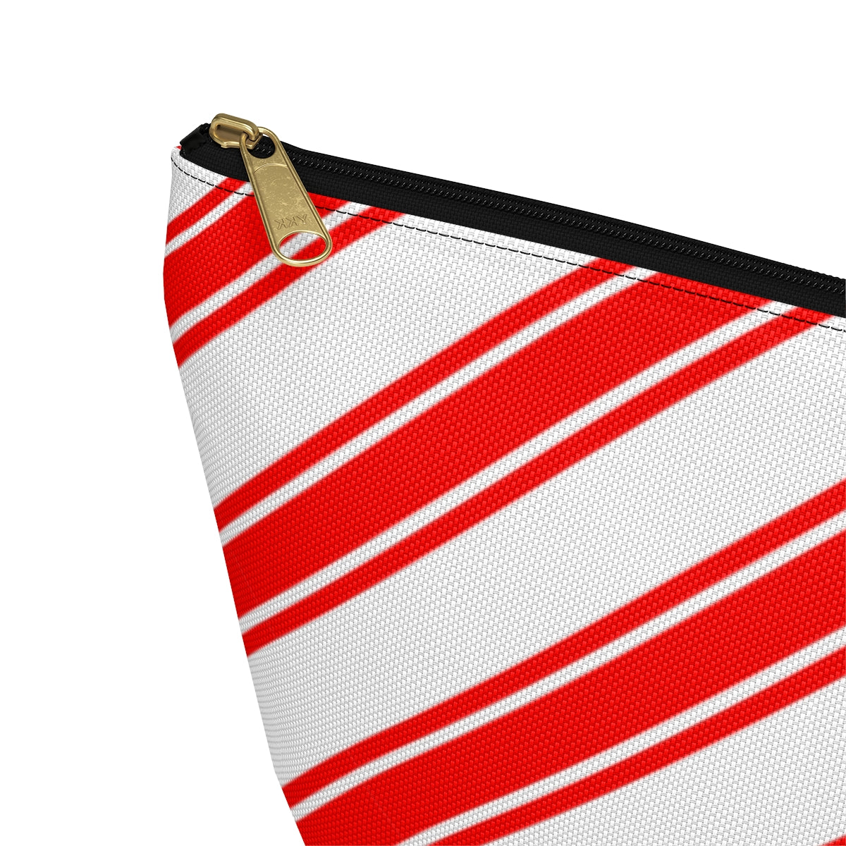 Big Bottom Zipper Pouch - Peppermint Candy Cane Stripes