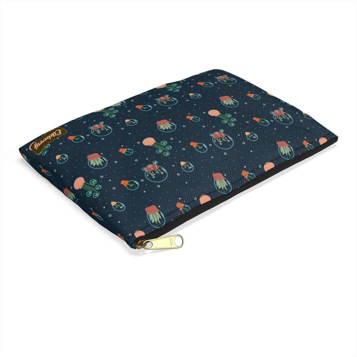 Flat Zipper Pouch - Space Garden