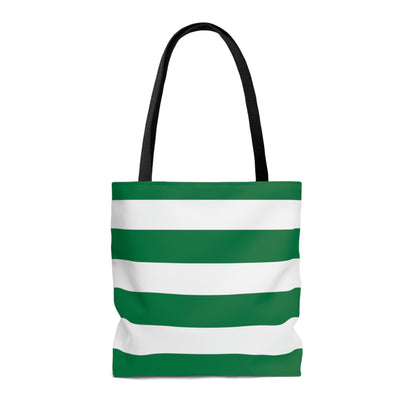 Lightweight Tote Bag - Kelly Green/White Stripes