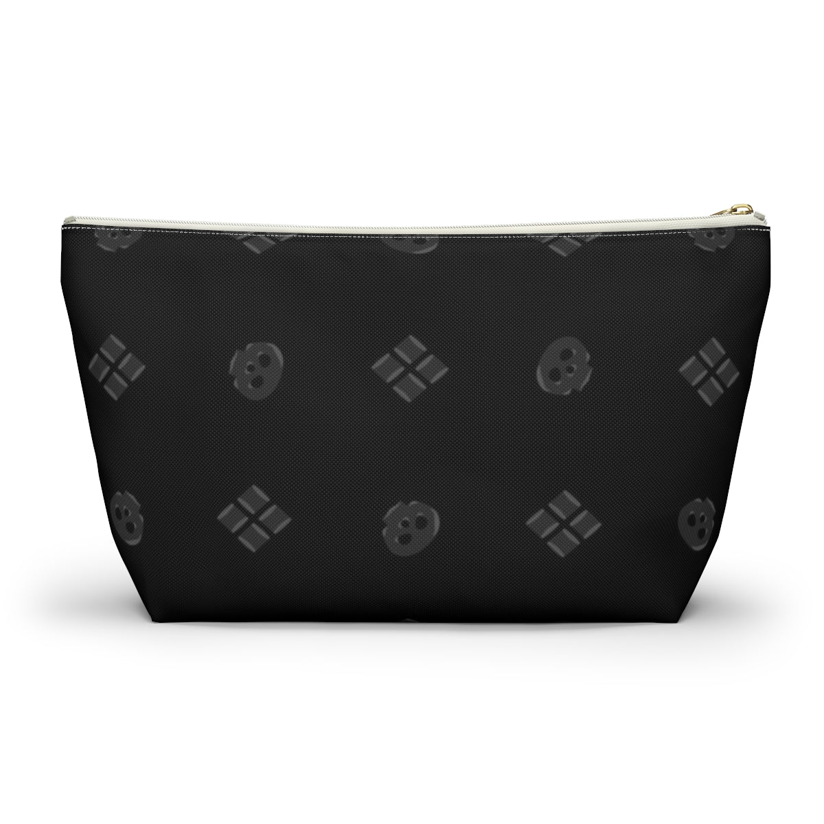 Big Bottom Zipper Pouch - Skulls & Diamonds