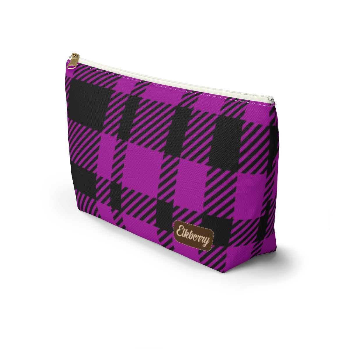 Big Bottom Zipper Pouch - Pink Buffalo Check, Pink Plaid