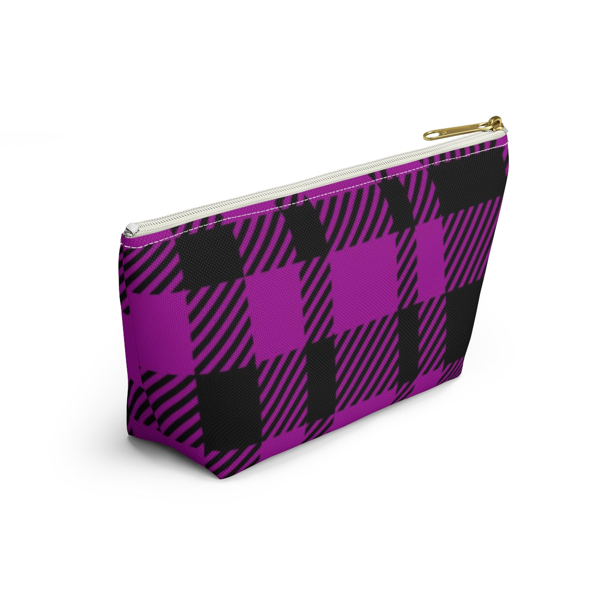 Big Bottom Zipper Pouch - Pink Buffalo Check, Pink Plaid