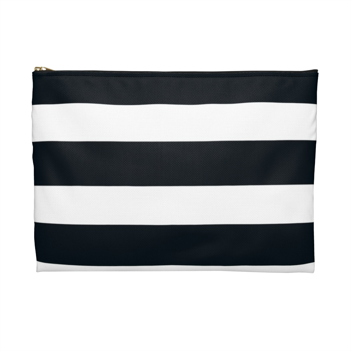 Flat Zipper Pouch - Navy/White Stripes