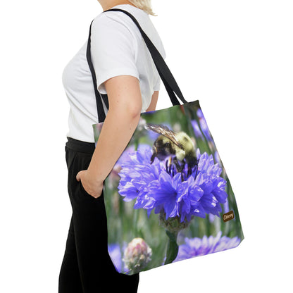 Lightweight Tote Bag - Bee on Bachelor's Button