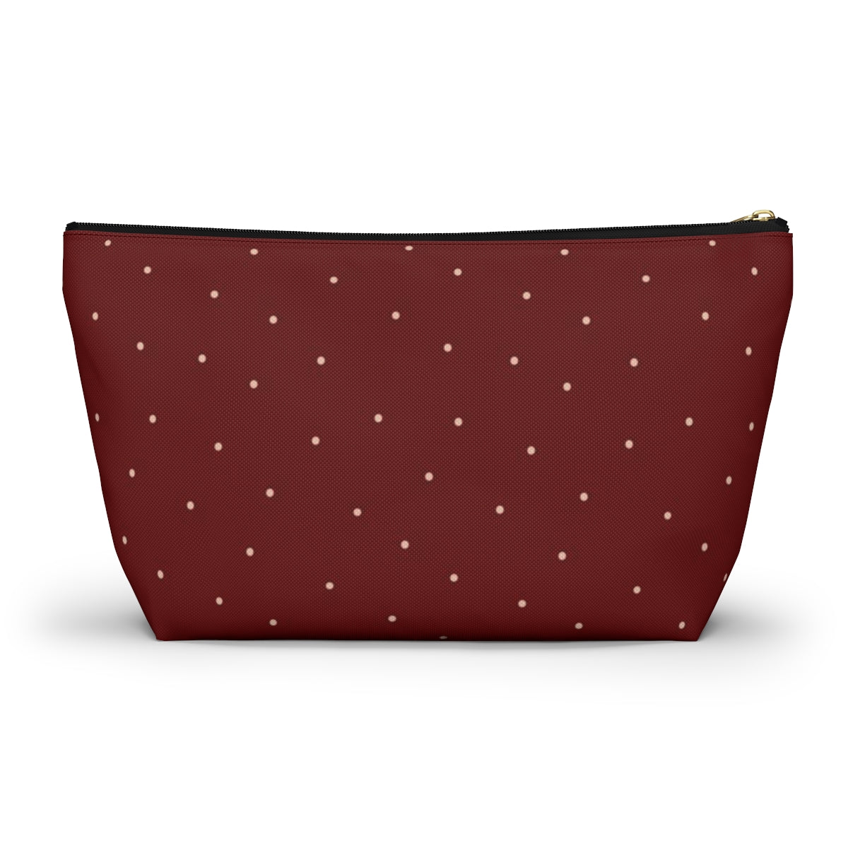 Big Bottom Zipper Pouch - Dots on Berry