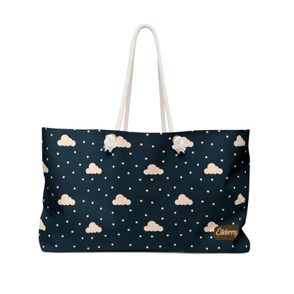 Weekender Tote Bag - Cloudy Day on Navy