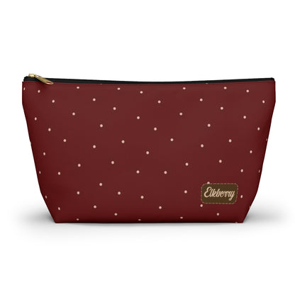 Big Bottom Zipper Pouch - Dots on Berry