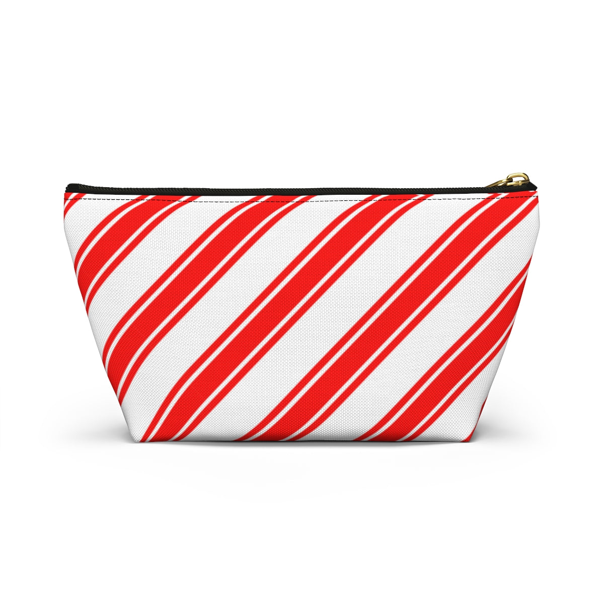 Big Bottom Zipper Pouch - Peppermint Candy Cane Stripes