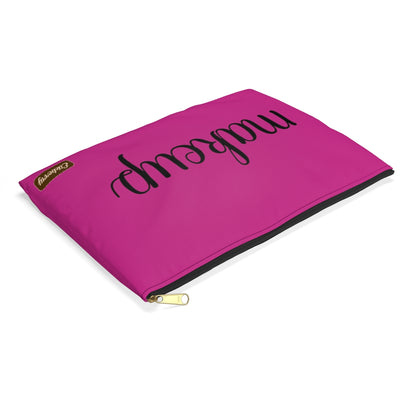 Flat Zipper Pouch - Makeup on Magenta