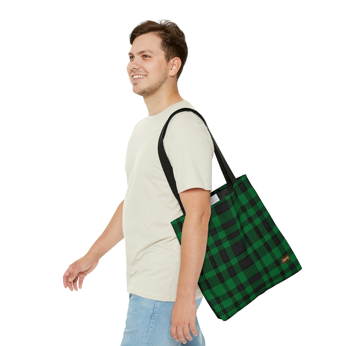 Lightweight Tote Bag - Green Buffalo Check, Green Plaid