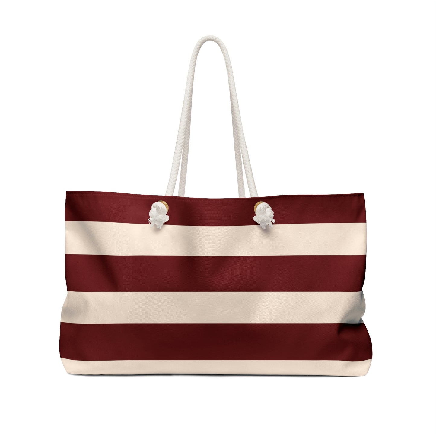 Weekender Tote Bag - Berry/Cream Stripes