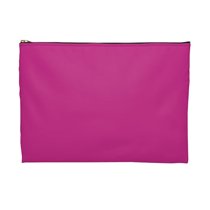 Flat Zipper Pouch - Makeup on Magenta