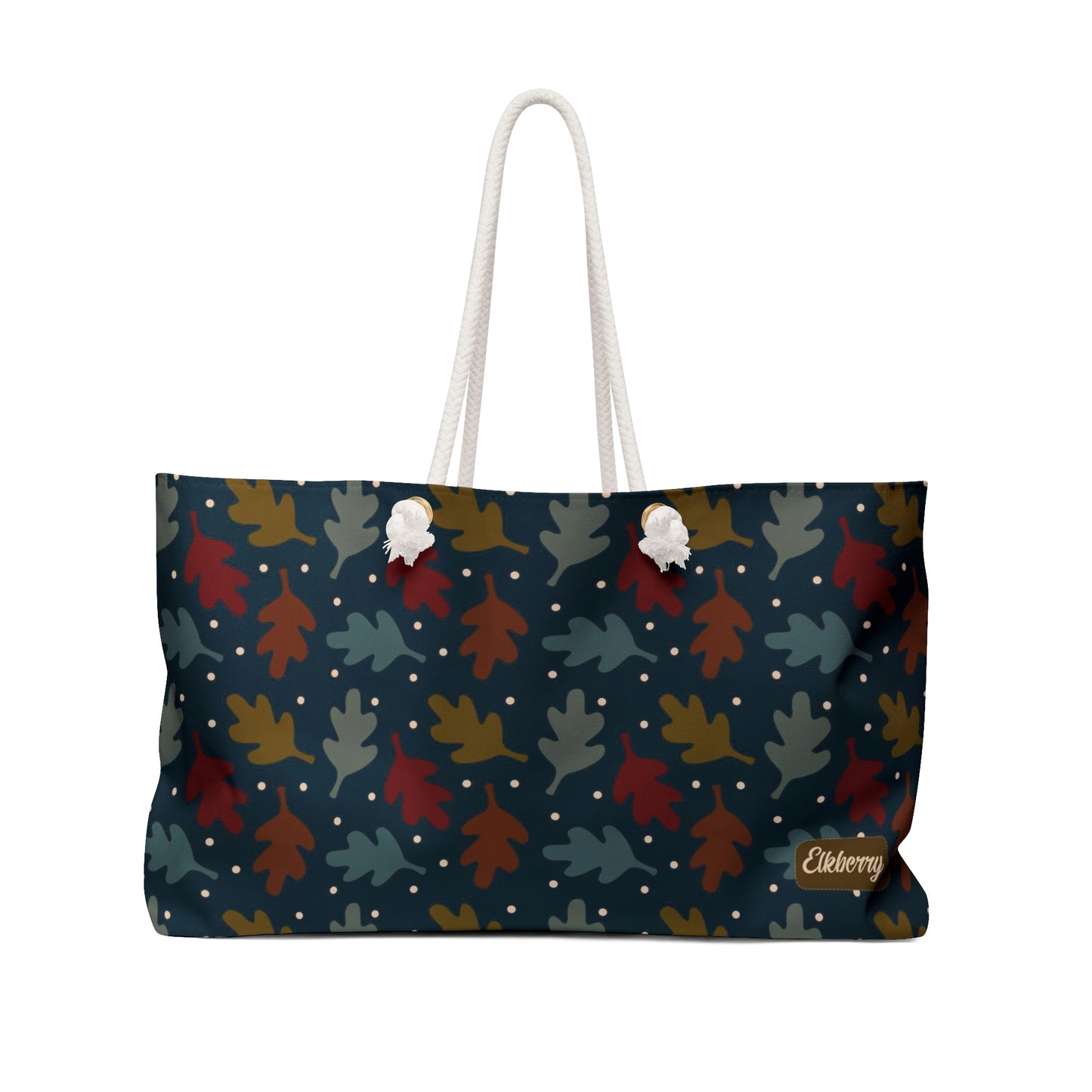 Weekender Tote Bag - Leaves on Navy