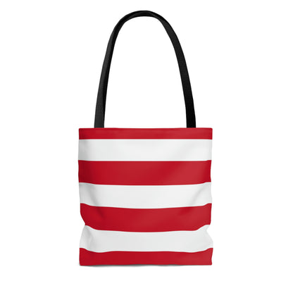 Lightweight Tote Bag - Red/White Stripes