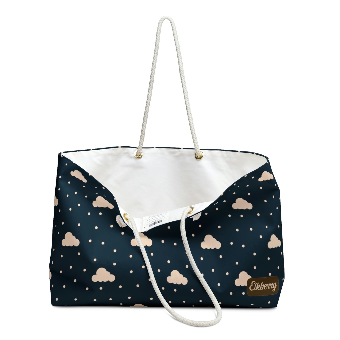 Weekender Tote Bag - Cloudy Day on Navy