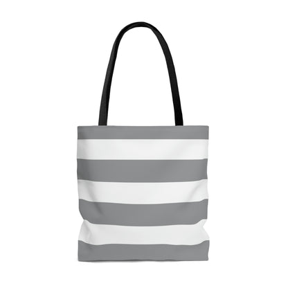 Lightweight Tote Bag - Ash Gray/White Stripes