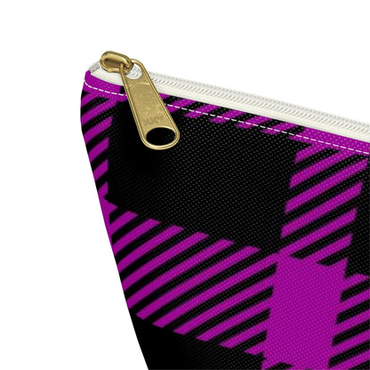 Big Bottom Zipper Pouch - Pink Buffalo Check, Pink Plaid