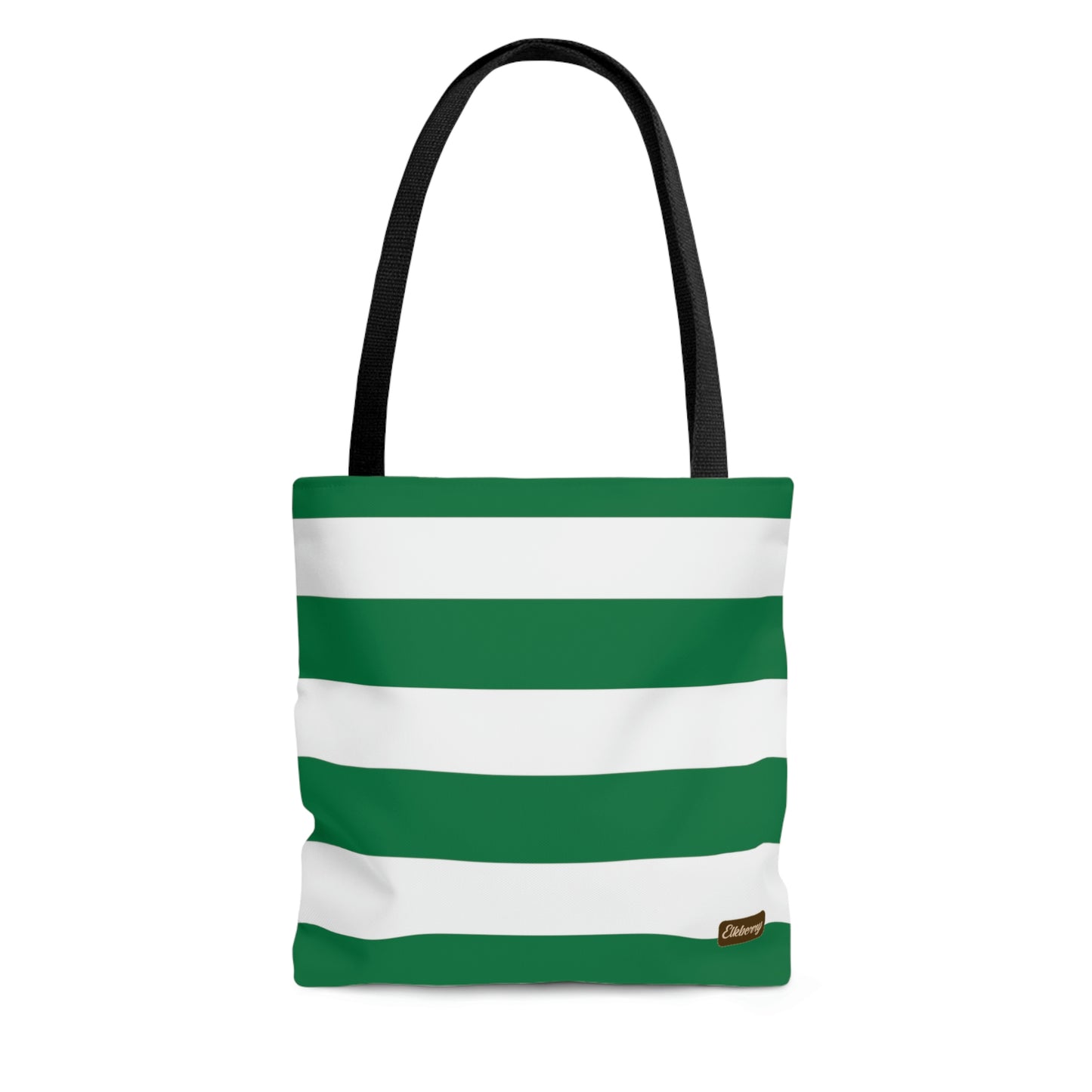 Lightweight Tote Bag - Kelly Green/White Stripes