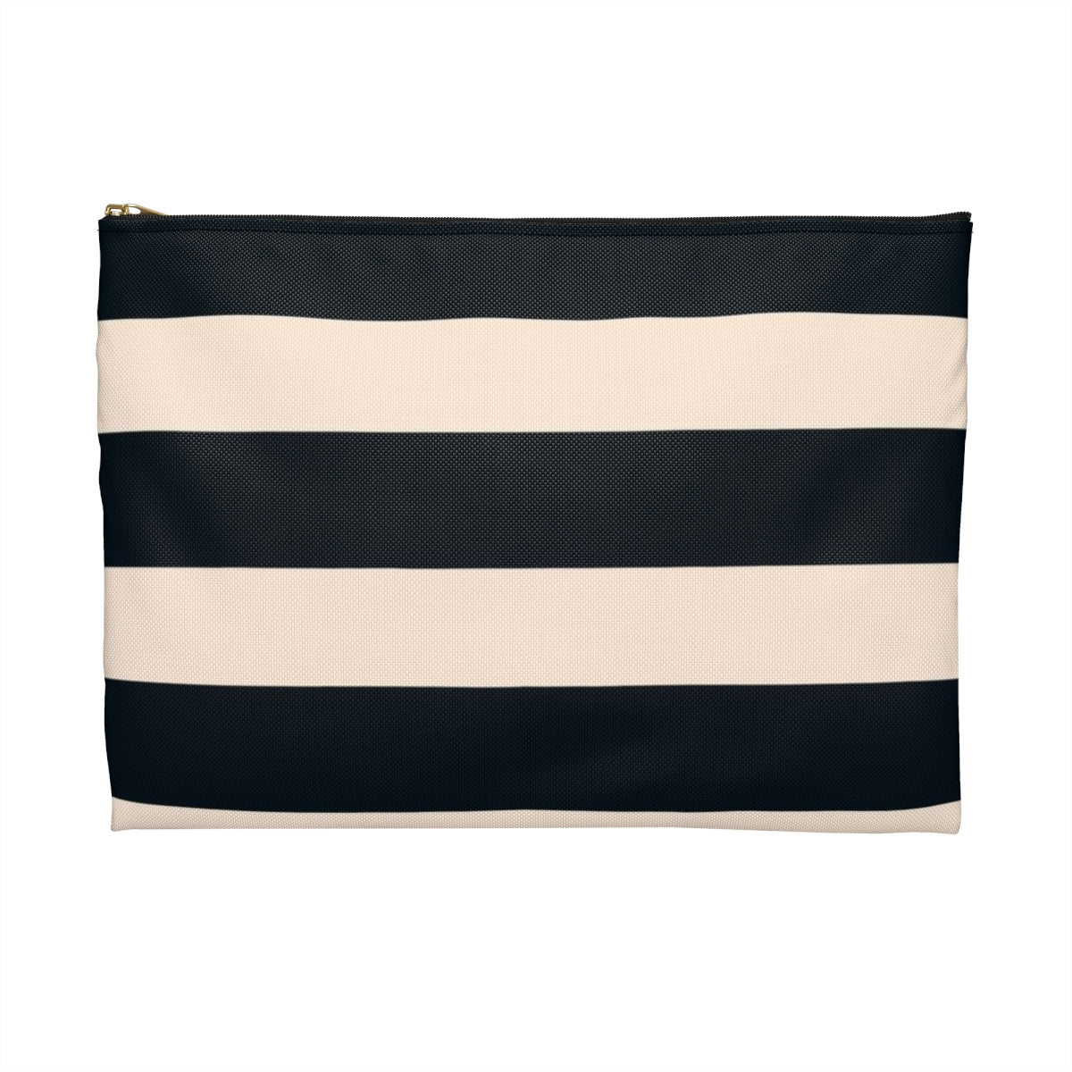 Flat Zipper Pouch - Navy/Cream Stripes