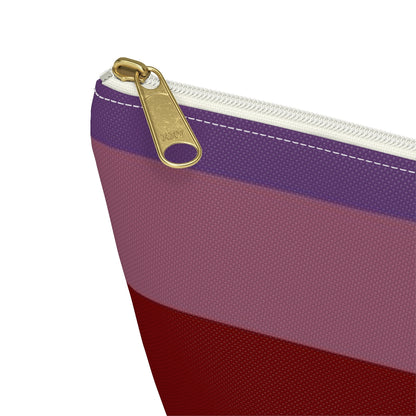 Big Bottom Zipper Pouch - Jewel Tone Rainbow, Horizontal