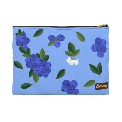 Flat Zipper Pouch - Blueberries