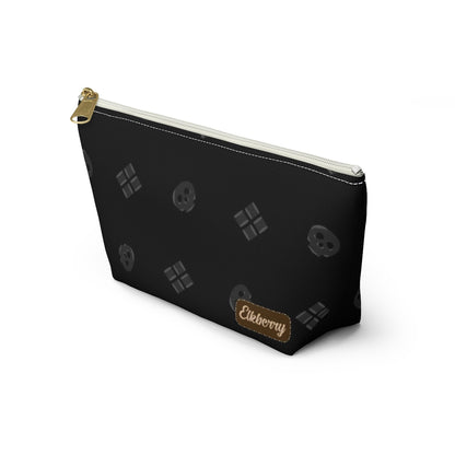 Big Bottom Zipper Pouch - Skulls & Diamonds