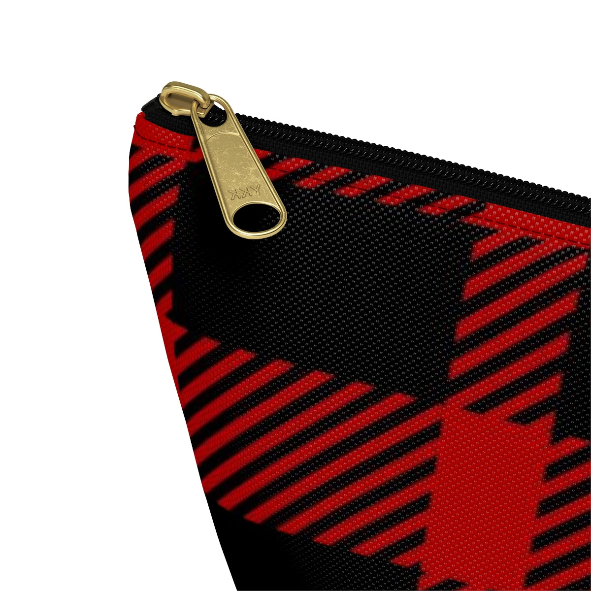 Big Bottom Zipper Pouch - Red Buffalo Check, Red Plaid