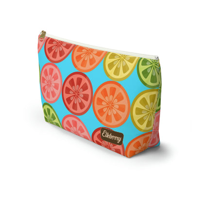 Big Bottom Zipper Pouch - Citrus Slices