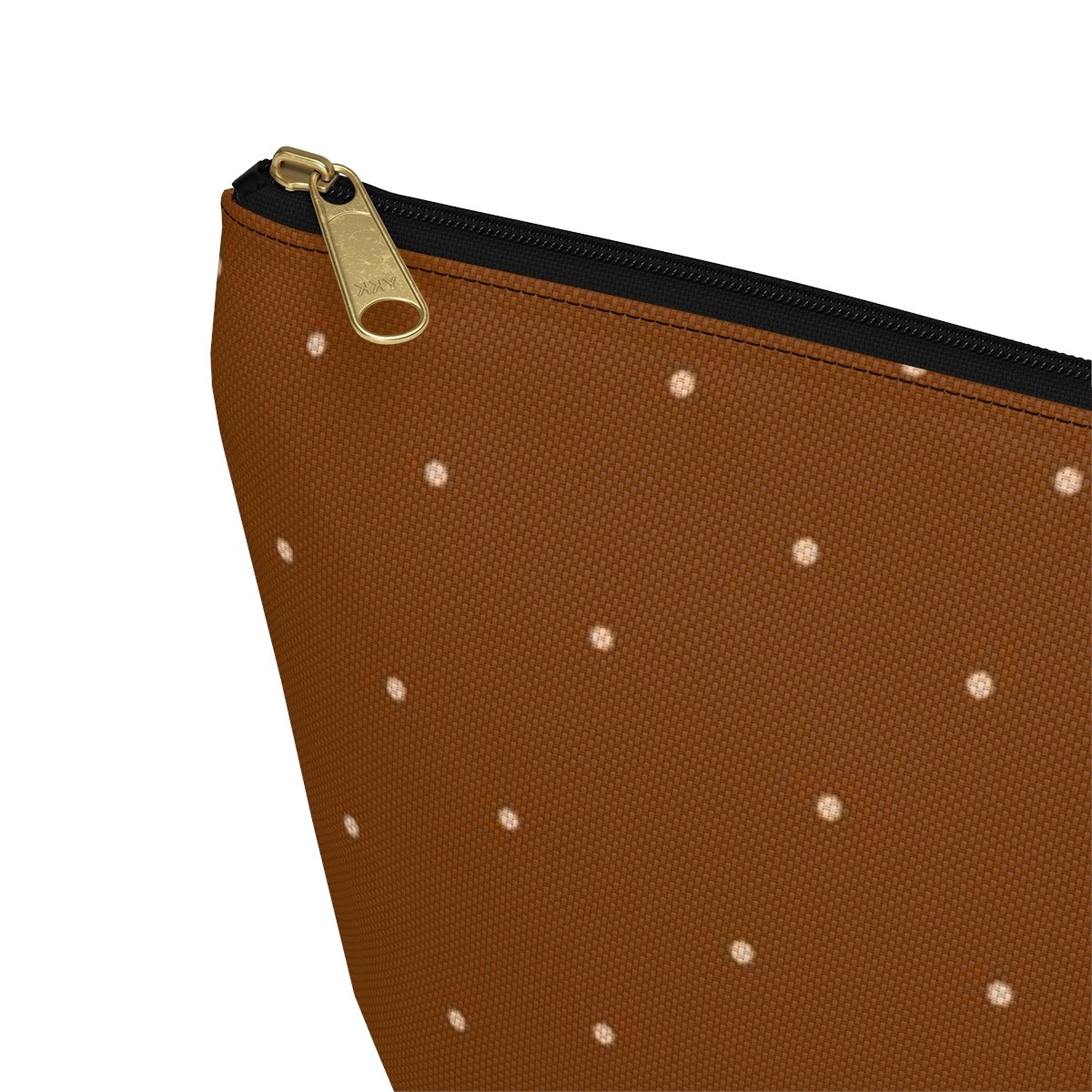 Big Bottom Zipper Pouch - Dots on Pumpkin