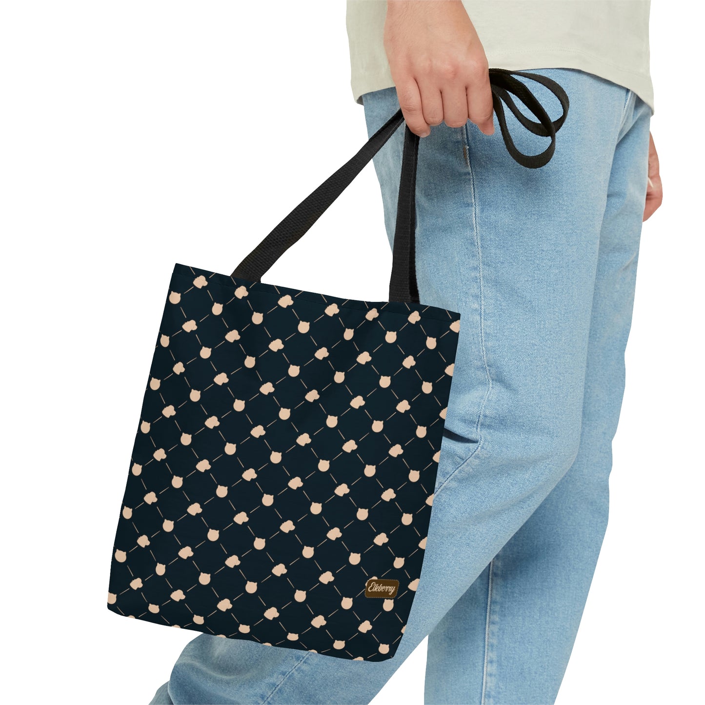 Lightweight Tote Bag - Cat & Dog in Navy