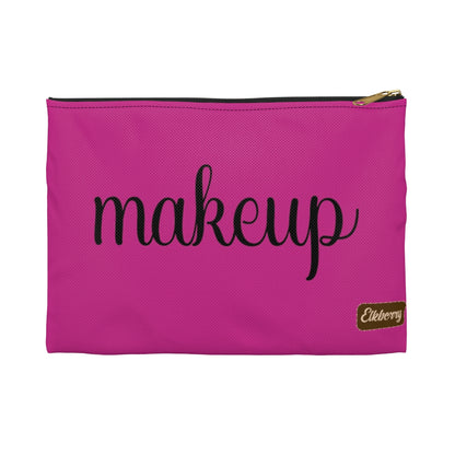 Flat Zipper Pouch - Makeup on Magenta