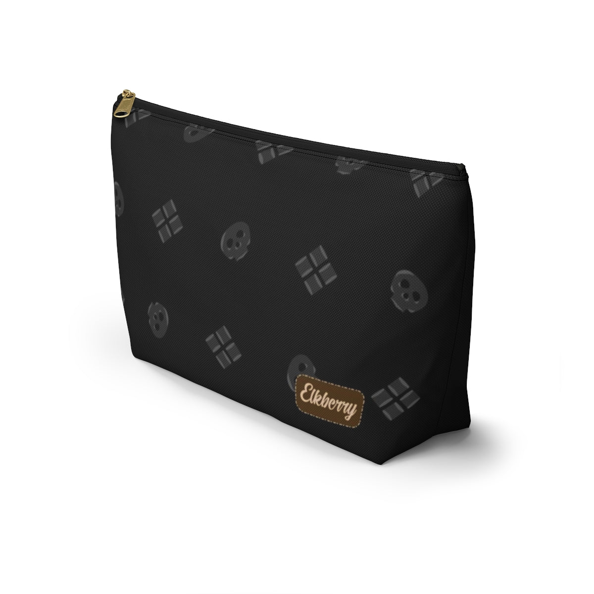 Big Bottom Zipper Pouch - Skulls & Diamonds