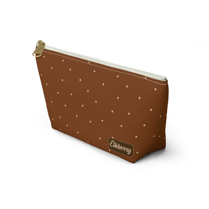 Big Bottom Zipper Pouch - Dots on Pumpkin