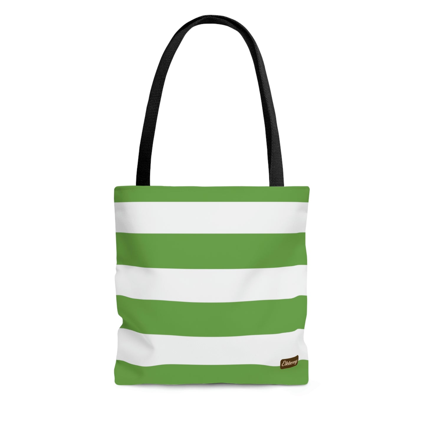 Lightweight Tote Bag - Lime Green/White Stripes