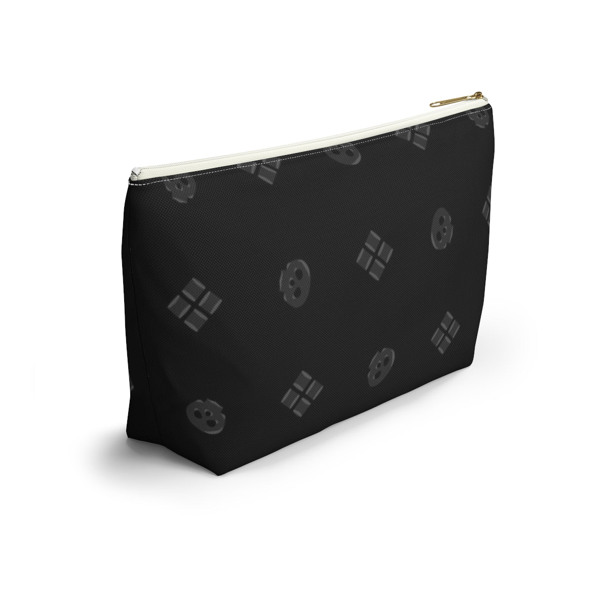 Big Bottom Zipper Pouch - Skulls & Diamonds