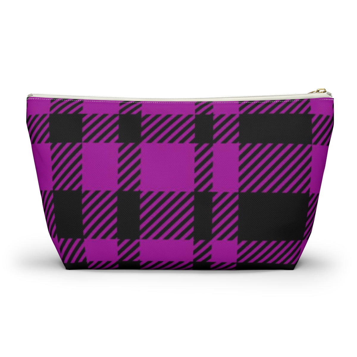 Big Bottom Zipper Pouch - Pink Buffalo Check, Pink Plaid