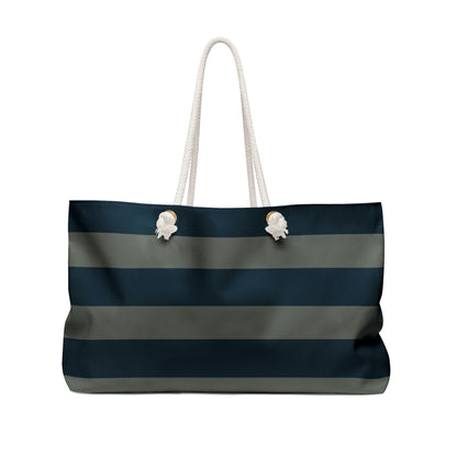 Weekender Tote Bag - Sage/Navy Stripes