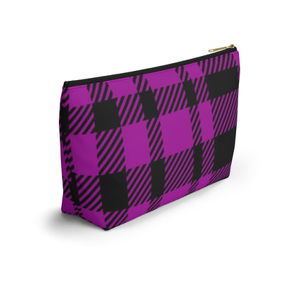 Big Bottom Zipper Pouch - Pink Buffalo Check, Pink Plaid