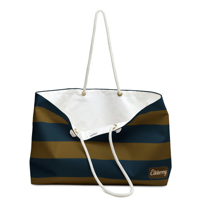 Weekender Tote Bag - Mustard/Navy Stripes