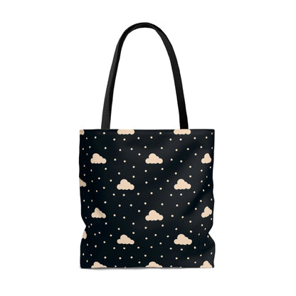 Lightweight Tote Bag - Clouds on Navy