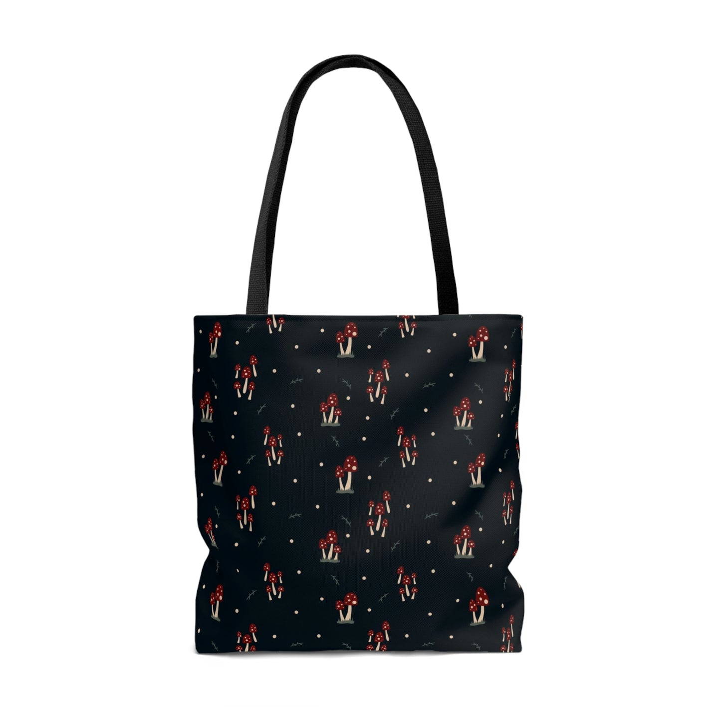 Lightweight Tote Bag - Mushroom Family on Navy